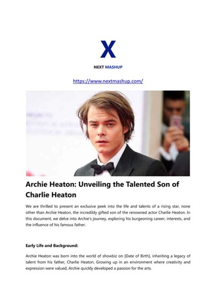 Archie Heaton Age, Birthday, Parents (Charlie Heaton’s Son)