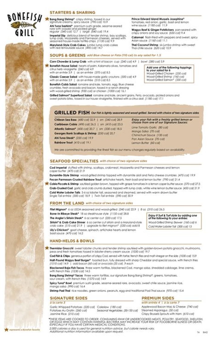 Bonefish Grill Menu and Prices - SarkariResult