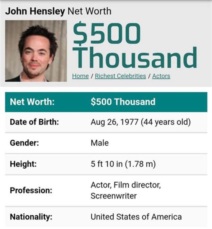 John Hensley Net Worth