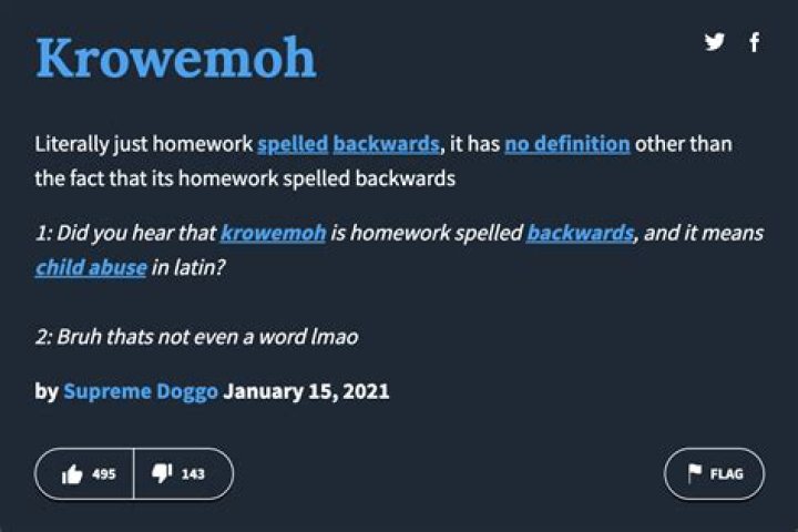 Krowemoh Meaning In Latin: Homework Spelled Backwards Mean