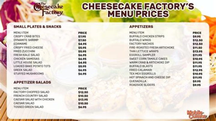 The Cheesecake Factory Menu and Prices - SarkariResult